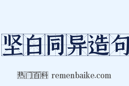 坚白同异造句是什么意思的图片